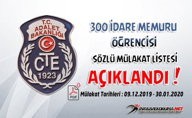 CTE 300 İdare Memuru Öğrencisi Alımı Sözlüye Kalanlar Açıklandı