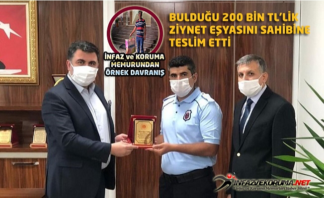 İnfaz ve Koruma Memurundan Örnek Davranış, Bulduğu 200 Bin TL'lik Ziynet Eşyasını Sahibine Teslim Etti