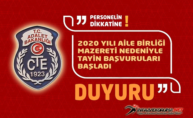 CTE 2020 Yılı Aile Birliği Mazereti Tayin Başvuruları Başladı