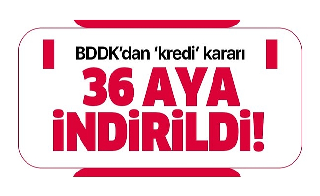 BDDK’dan tüketici kredileri kararı: Vade 36 aya indi!