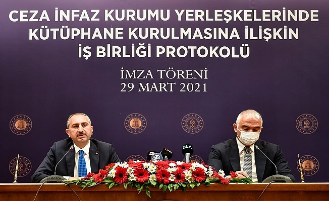 Adalet ve Kültür-Turizm Bakanlığı Arasında Kütüphane Kurulmasına İlişkin İşbirliği Protokolü İmzalandı
