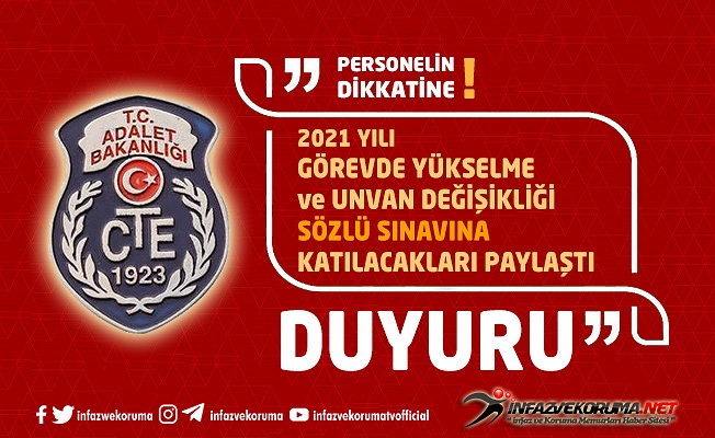 CTE 2021 Yılı Görevde Yükselme ve Unvan Değişikliği Sözlü Sınavına Katılacakları Paylaştı