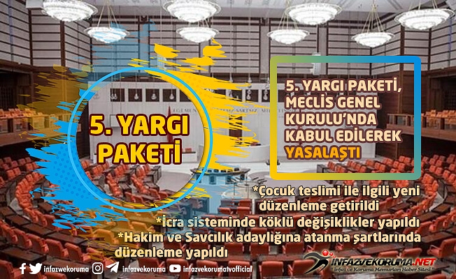 Yargı Reformunun Beşinci Paketi TBMM'de Kabul Edildi