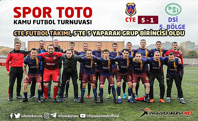 CTE Futbol Takımı, 5'te 5 Yaparak Grup Birincisi Oldu