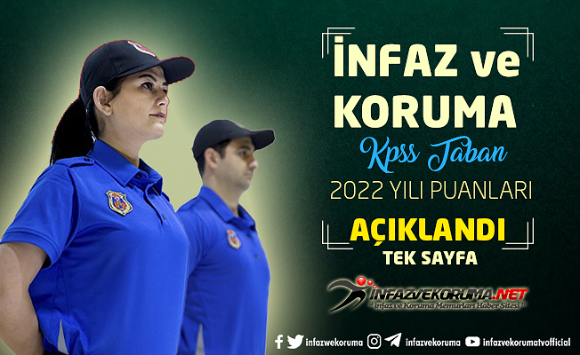 2022 Yılı Erkek ve Kadın İnfaz ve Koruma Memuru Kpss Taban Puan Listesi