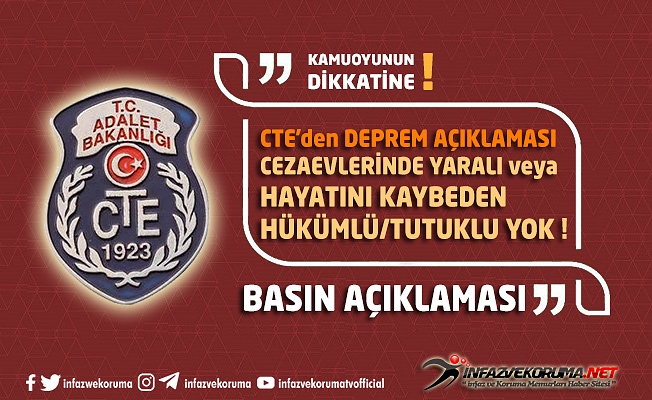 CTE'den Basın Açıklaması - Cezaevlerinde Yaralı veya Hayatını Kaybeden Hükümlü-Tutuklu Yok !