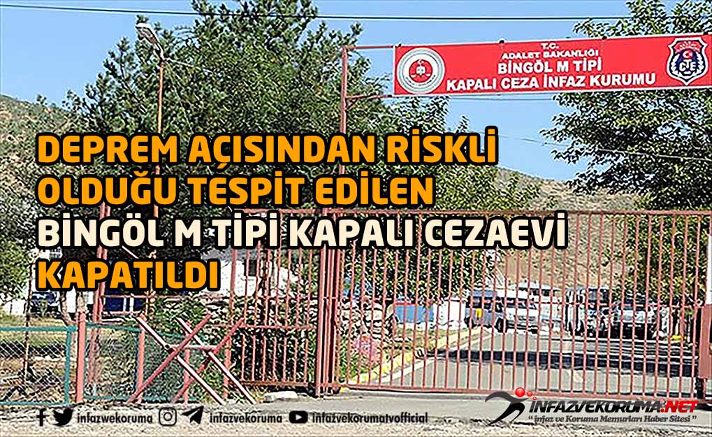 Deprem Açısından Riskli Olduğu Tespit Edilen Bingöl M Tipi Kapalı Cezaevi Kapatıldı