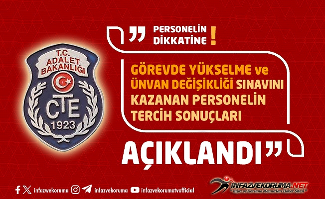 CTE Görevde Yükselme ve Ünvan Değişikliği Sınavını Kazanan Personelin Tercih Sonuçları