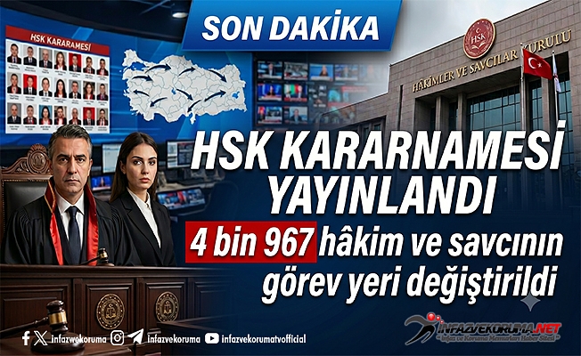 2026 Yılı HSK Kararnamesi Yayınlandı. 4 bin 967 Hâkim ve Savcının Görev Yeri Değiştirildi