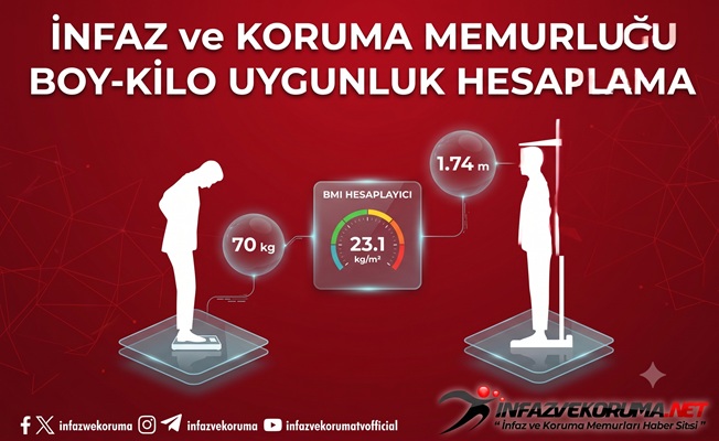 İnfaz ve Koruma Memurluğu Boy Kilo Uygunluk Testi İçin Tıklayınız...