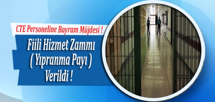 CTE Personeline Bayram Müjdesi, Fiili Hizmet Zammı (Yıpranma) Verildi !