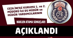 Ceza İnfaz Kurumu 1. ve 2. Müdürü ile DS Müdür ve Müdür Yardımcılarının Naklen Atama Sonuçları