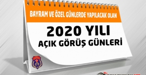 CTE 2020 Yılı İçerisinde Bayram ve Özel Günlerde Yapılacak Açık Görüş Tarihleri