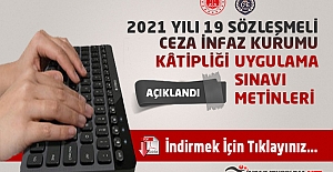 CTE 2021 Yılı 19 Sözleşmeli Büro Personeli ( Ceza İnfaz Kurumu Kâtibi ) Uygulama Metinleri Yayımlandı
