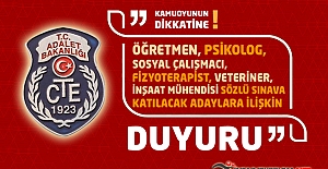 CTE 2021 Yılı Öğretmen, Psikolog, Sosyal Çalışmacı, Fizyoterapist, Veteriner, Mühendis Sözlü Sınavına Katılacak Adaylara İlişkin Duyuru