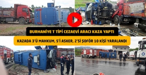 Burhaniye T Tipi Kapalı ve Açık Cezaevi Aracı Kaza Yaptı : 10 Yaralı