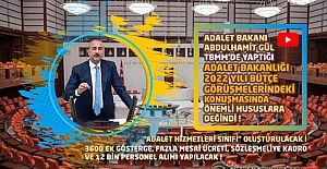 Adalet Bakanı GÜL, TBMM'de Yaptığı Konuşmasında " Adalet Hizmetleri Sınıfını Oluşturacağız " Dedi.