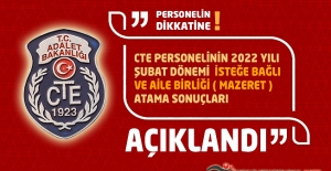 CTE Personelinin 2022 Yılı Şubat Dönemi İsteğe Bağlı ve Aile Birliği ( Mazeret ) Atama Sonuçları Açıklandı