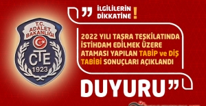 2022 Yılı CTE Taşra Teşkilatında İstihdam Edilmek Üzere Ataması Yapılan Tabip ve Diş Tabibi Sonuçları Açıklandı