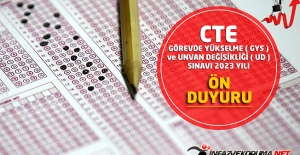 CTE 2023 Yılı Görevde Yükselme ve Unvan Değişikliği Sınavı Ön Duyurusu