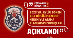 2023 Yılı Eylül Dönemi Aile Birliği Mazereti Nedeniyle Atama Planlaması Sonuçları Açıklandı