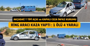 Akçadağ T Tipi Açık ve Kapalı Cezaevi Aracı Kaza Yaptı : 1 Ölü 4 Yaralı