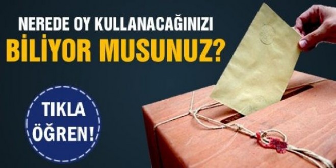 7 Haziran 2015 Seçimlerinde Nerede Oy Kullanacaksınız Biliyormusunuz ? 