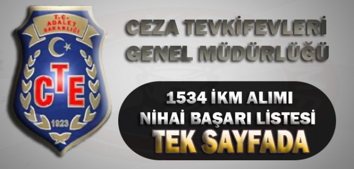 CTE 1534 İKM Alımı Nihai Başarı Listesi Hepsi Bir Arada Tek Sayfada !