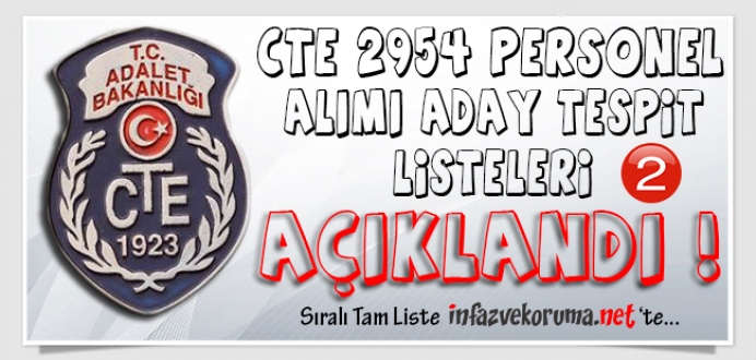 CTE 2954 Personel Alımı Aday Tespit Listeleri Açıklandı - 2. Sayfa !