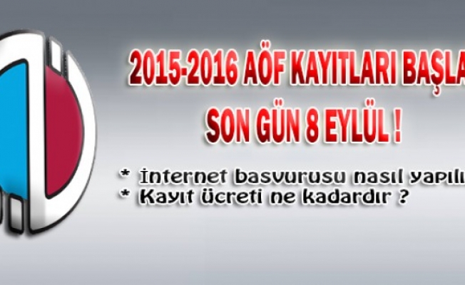 2015-2016 AÖF Kayıtlarında Son Gün 8 Eylül !