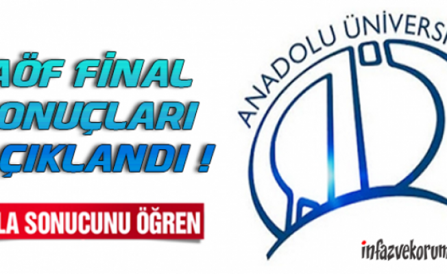 2017 Yılı AÖF Güz Dönemi Final Sınavı Sonuçları Açıklandı !