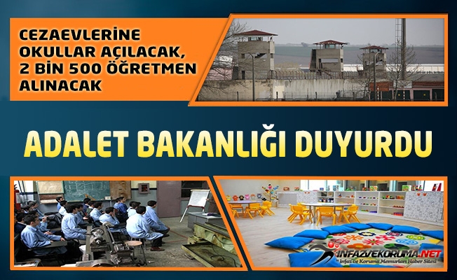 Adalet Bakanlığı Duyurdu : Cezaevlerine Okullar Açılacak, 2 Bin 500 Öğretmen Alınacak