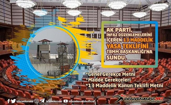 Ak Parti, İnfaz Düzenlemelerini İçeren 13 Maddelik Yasa Teklifini TBMM Başkanlığı#039;na Sundu