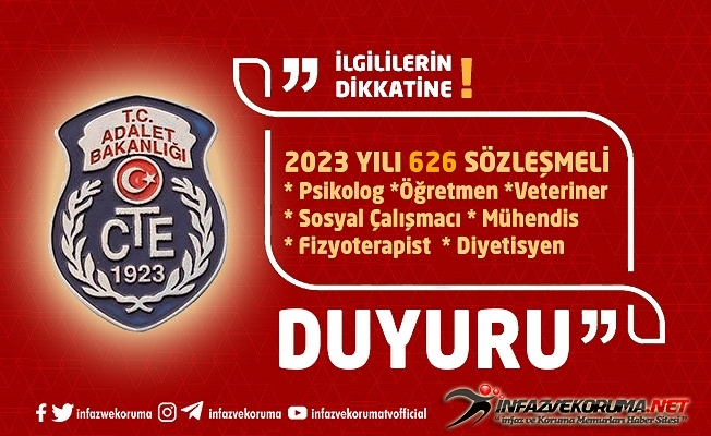 CTE 2023 Yılı 626 Sözleşmeli Psikolog, Öğretmen, Veteriner, Sosyal Çalışmacı, Mühendis, Diyetisyen ve Fizyoterapist Alımı Başvuruları Başlıyor