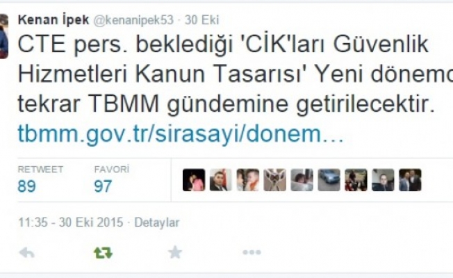 Adalet Bakanı Kenan İPEKten CTE Personellerini Umutlandıran Mesaj !