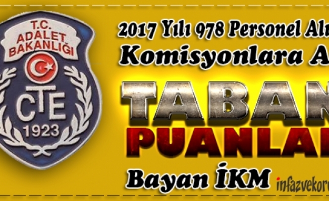 CTE 2017 Yılı 978 Personel Alımı Bayan İKM Taban Puanları