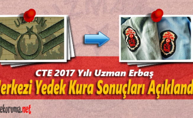 CTE 2017 Yılı Uzman Erbaş Merkezi Yedek Kura Sonuçları Açıklandı !