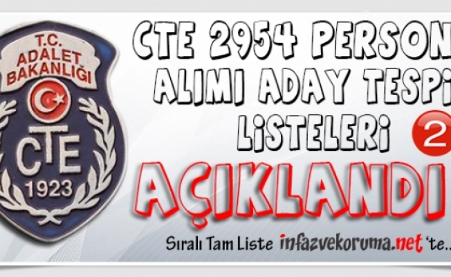 CTE 2954 Personel Alımı Aday Tespit Listeleri Açıklandı - 2. Sayfa !